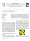 Tansy fruit mediated greener synthesis of silver and gold nanoparticles Cover Page