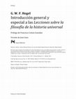 Research paper thumbnail of Prologo a la Introducción general y especial a las Lecciones sobre Filosofia de la Historia Universal de Hegel