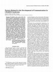 Research paper thumbnail of Factors related to the development of communication in CHARGE syndrome