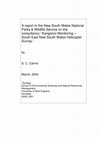 Research paper thumbnail of A report to the New South Wales National Parks & Wildlife Service on the consultancy:‘Kangaroo monitoring–New England Tablelands Helicopter Survey’