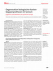 Research paper thumbnail of Degeneration biologischer Aortenklappenprothesen im Senium