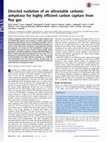 Research paper thumbnail of Directed evolution of an ultrastable carbonic anhydrase for highly efficient carbon capture from flue gas