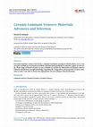 Ceramic Laminate Veneers: Materials Advances and Selection Cover Page