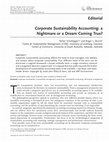 Corporate sustainability accounting: a nightmare or a dream coming true? Cover Page