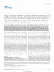 Research paper thumbnail of Golgi-localized GAP for Cdc42 functions downstream of ARF1 to control Arp2/3 complex and F-actin dynamics