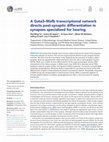 Research paper thumbnail of A Gata3–Mafb transcriptional network directs post-synaptic differentiation in synapses specialized for hearing