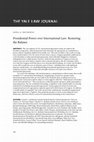 Research paper thumbnail of Presidential Power over International Law: Restoring the Balance