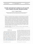 Genetic and maternal variation in early growth in the Atlantic silverside Menidia menidia Cover Page