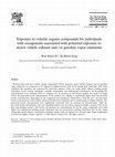 Research paper thumbnail of Exposure to volatile organic compounds for individuals with occupations associated with potential exposure to motor vehicle exhaust and/or gasoline vapor emissions