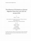 The Influence of Christianity on German Migration Policy during the Refugee Crisis from June 2015 till January 2016 Cover Page