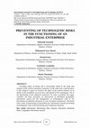 PREVENTING OF TECHNOGENIC RISKS IN THE FUNCTIONING OF AN INDUSTRIAL ENTERPRISE Cover Page