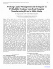 Working Capital Management and Its Impact on Profitability Evidence from Food Complex Manufacturing Firms in Addis Ababa Cover Page