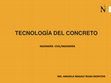 TECNOLOGÍA DEL CONCRETO INGENIERÍA CIVIL/INGENIERÍA Cover Page