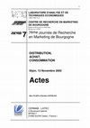 Actes de la 7ème Journée de Recherche en Marketing de Bourgogne. Distribution, achat, consommation. Dijon, 13 novembre 2002 Cover Page