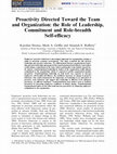 Research paper thumbnail of Proactivity Directed Toward the Team and Organization: The Role of Leadership, Commitment and Role-breadth Self-efficacy