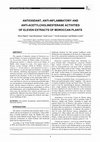 Antioxidant, anti-inflammatory and acetylcholinesterase inhibitory activities of propolis from different regions of Morocco Cover Page