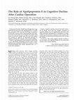 Research paper thumbnail of The role of apolipoprotein E in cognitive decline after cardiac operation