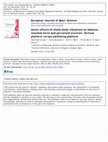 Research paper thumbnail of Acute effects of whole-body vibrations on balance, maximal force and perceived exertion: Vertical platform versus oscillating platform