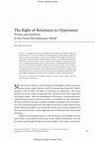 The Right of Resistance to Oppression: Protest and Authority in the French Revolutionary World Cover Page