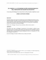 Research paper thumbnail of EN TORNO A LA INTERPRETACIÓN HEIDEGGERIANA DEL PRINCIPIO DE RAZÓN SUFICIENTE