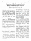 Research paper thumbnail of Evaluating AVDL descriptions for web application vulnerability analysis