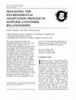 Research paper thumbnail of Managing the environmental adaptation process in supplier-customer relationships