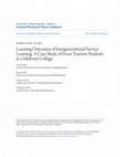 Research paper thumbnail of Learning Outcomes of Intergenerational Service Learning: A Case Study of Event Tourism Students in a Midwest College