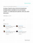 Research paper thumbnail of FLORAL TRAITS SELECTED BY EUROPEAN BUMBLEBEES (BOMBUS) IN SOUTHERN LANDS: A COMPARISON AMONG SPECIES AND REGIONS