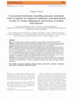 Research paper thumbnail of Conventional nutritional counselling maintains nutritional status of patients on continuous ambulatory peritoneal dialysis in spite of systemic inflammation and decrease of residual renal function