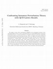 Confronting instanton perturbation theory with QCD lattice results Cover Page