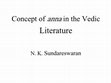 Research paper thumbnail of Concept of anna in the Vedic Literature