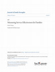 Measuring Service Effectiveness for Families Cover Page