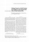 Research paper thumbnail of ORTEGA GASSET VE ERİCH FROMM İLE NEDİM'İN AŞK NAZARİYESİNE DAİR ORTAK HUSUSİYETLER