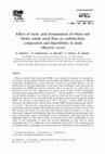 Research paper thumbnail of Effect of lactic acid fermentation of wheat and barley whole meal flour on carbohydrate composition and digestibility in mink (Mustela vison)