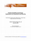 Research paper thumbnail of Climate Variability and Change: Implications for Household Food Security