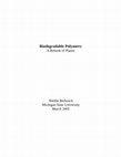 Biodegradable Polymers: A Rebirth of Plastic Biodegradable Polymers: A Rebirth of Plastic Cover Page