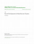 Recent Developments In Federal Income Taxation Cover Page