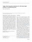 Research paper thumbnail of Supply chain integration mechanisms for alleviating supply problems in manufacturing firms