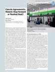 Research paper thumbnail of Cancún agreements: Historic step forward or rushed deal?