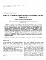 Research paper thumbnail of  Effect of different sitting posture on pulmonary function in students 