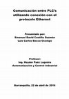 Comunicación entre PLC's utilizando conexión con el protocolo Ethernet Cover Page