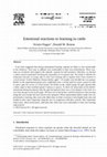 Research paper thumbnail of Emotional reactions to learning in cattle