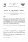 Research paper thumbnail of Behaviour and welfare in relation to pathology