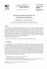 Social accounting research: An Australasian perspective Cover Page