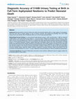 Research paper thumbnail of Diagnostic Accuracy of S100B Urinary Testing at Birth in Full-Term Asphyxiated Newborns to Predict Neonatal Death