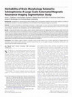 Research paper thumbnail of Heritability of brain morphology related to schizophrenia: a large-scale automated magnetic resonance imaging segmentation study