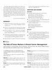 Research paper thumbnail of The role of tumor markers in breast cancer management