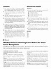 Research paper thumbnail of Metalloproteinases: promising tumor markers for breast cancer management