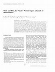 Research paper thumbnail of MCC and PSC, the putative protein import channels of mitochondria