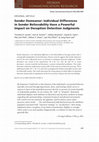 Research paper thumbnail of Sender Demeanor: Individual Differences in Sender Believability Have a Powerful Impact on Deception Detection Judgments